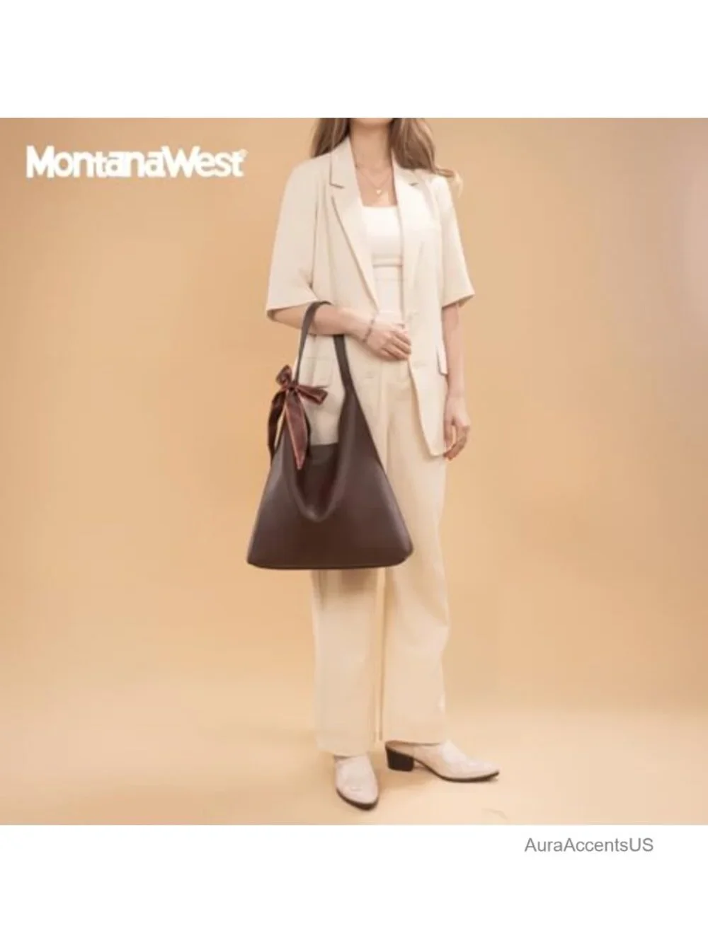 Slouchy Hobo Bag for Women Shoulder Purses with Scarf Faux Leather